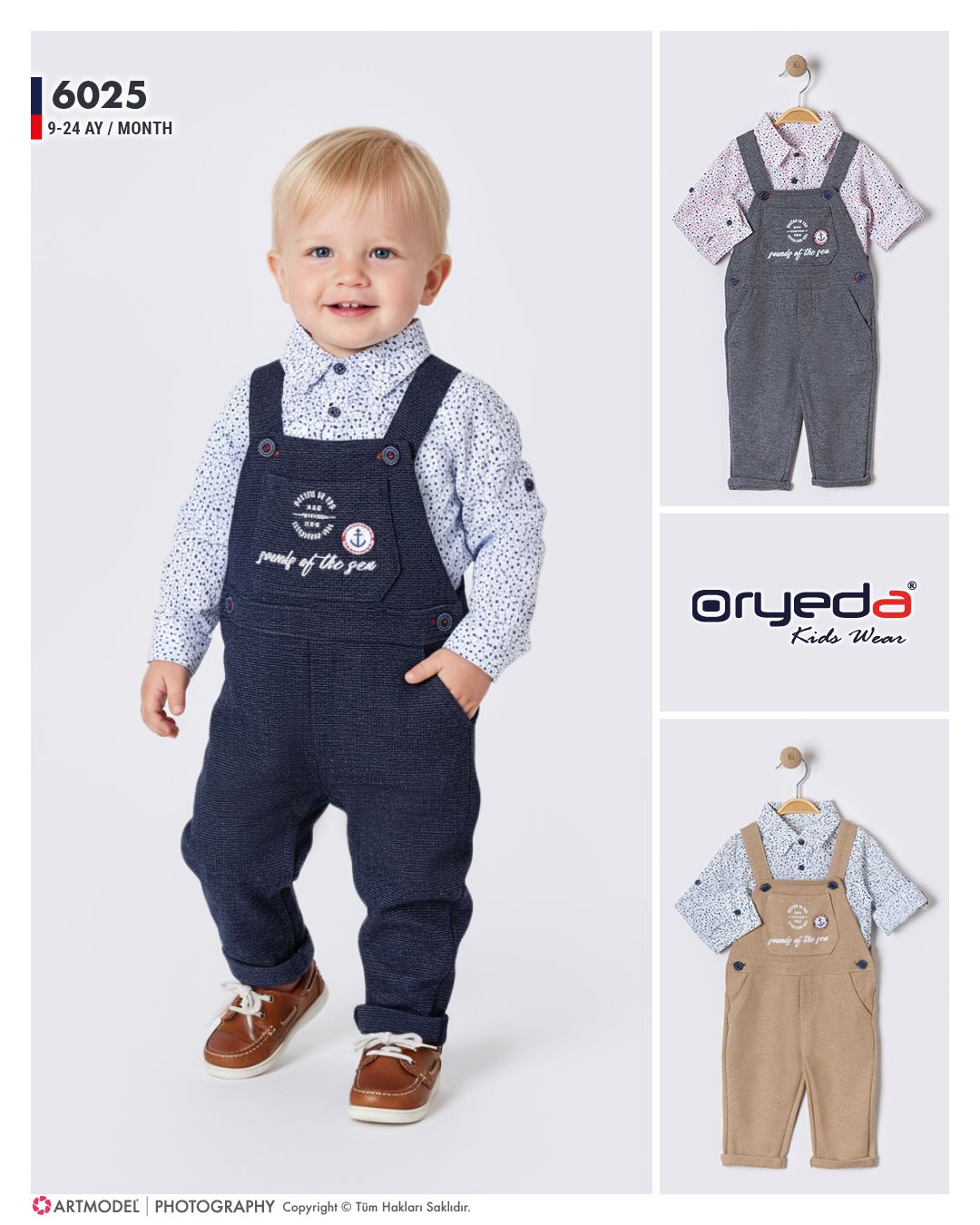 ERKEK BASKILI GÖMLEKLİ ARMALI SLOPET 9-24 AY