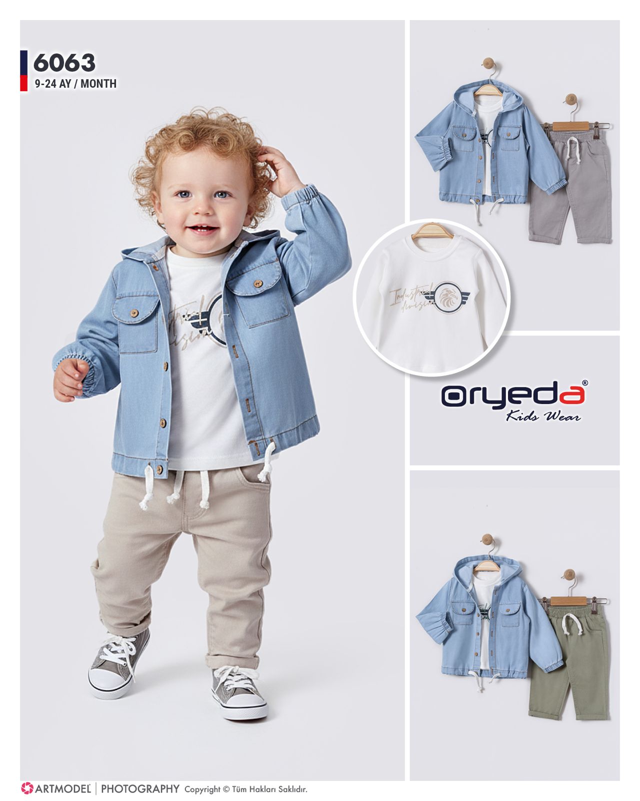 ERKEK KAPŞONLU KOT GÖMLEKLİ TAKIM 9-24 AY