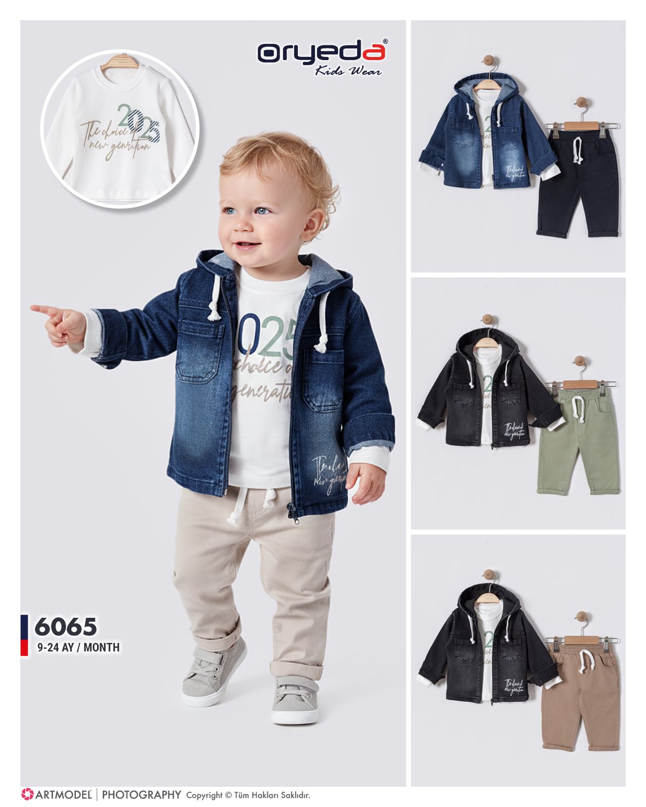 ERKEK NAKIŞLI KOT CEKETLİ TAKIM 9-24 AY