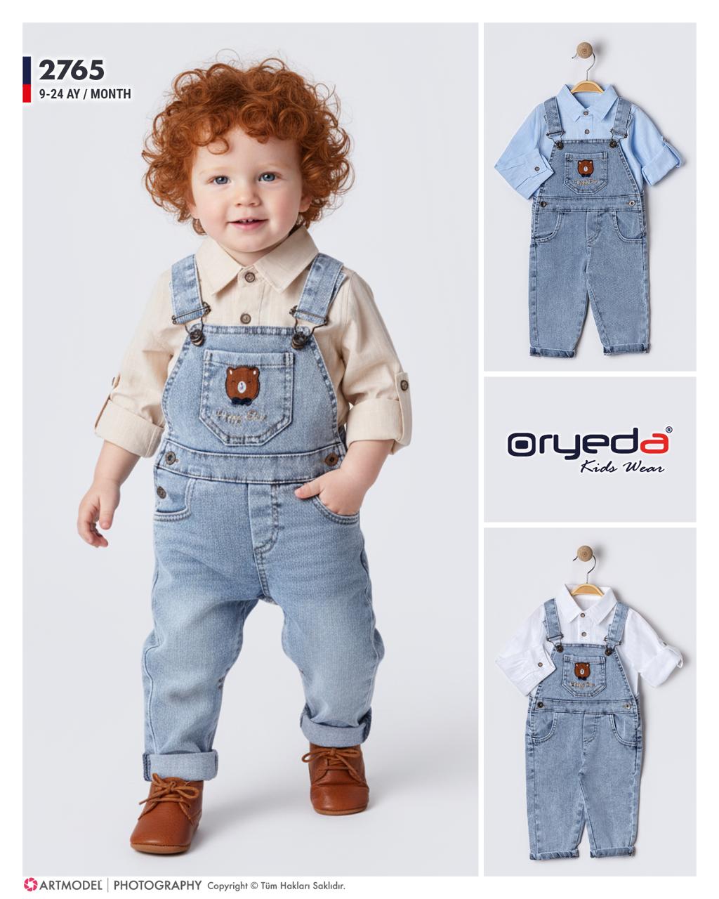 ERKEK GÖMLEKLİ AYICIK NAKIŞLI SLOPET 9-24 AY