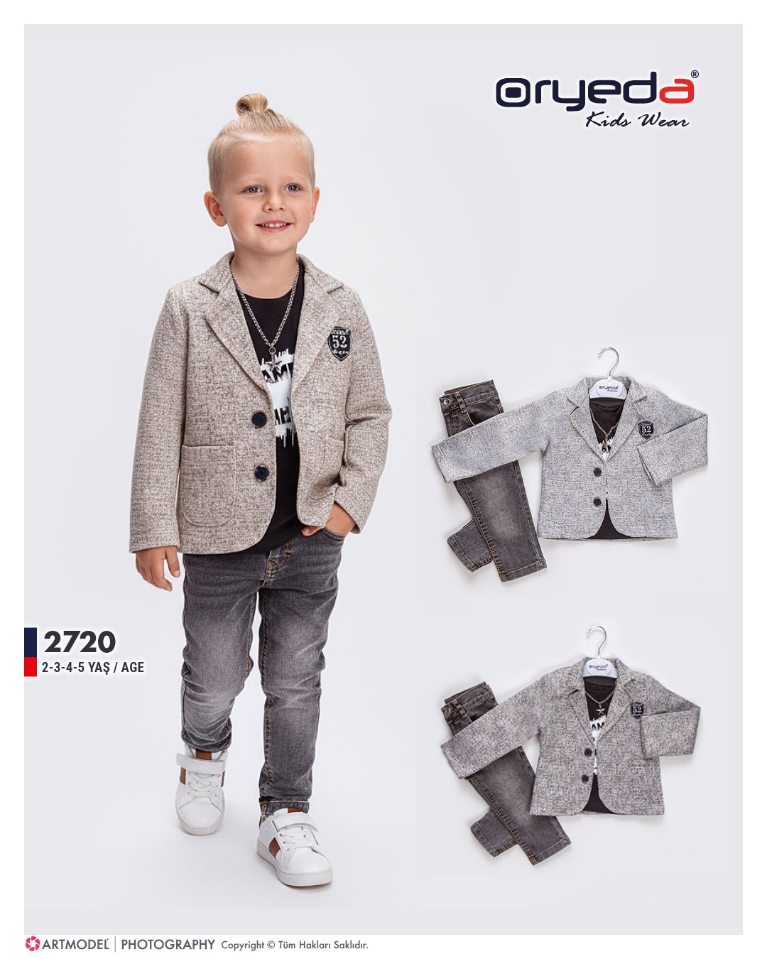 ERKEK KOLYELİ CEKETLİ TAKIM 2-5 YAŞ