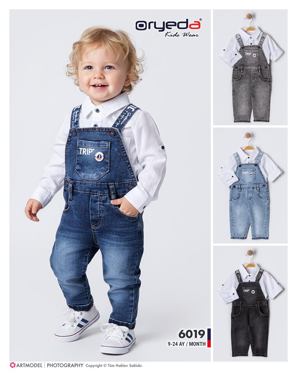 ERKEK GÖMLEKLİ BASKLI KOT SLOPET 9-24 AY