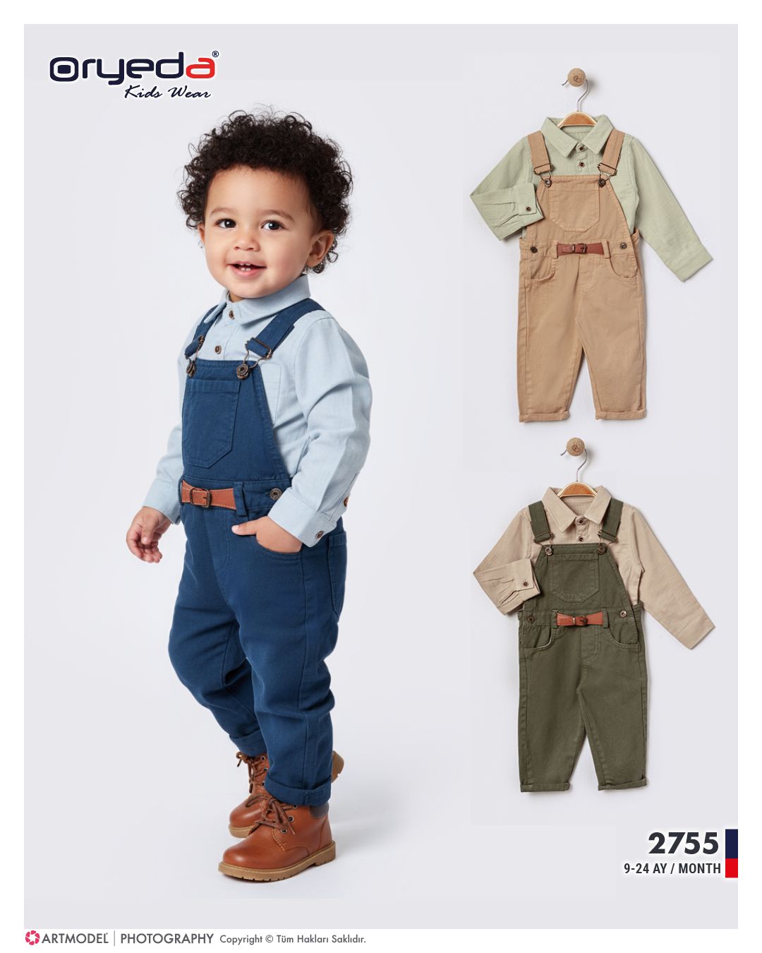 ERKEK GÖMLEKLİ KEMERLİ RENKLİ SLOPET 9-24 AY