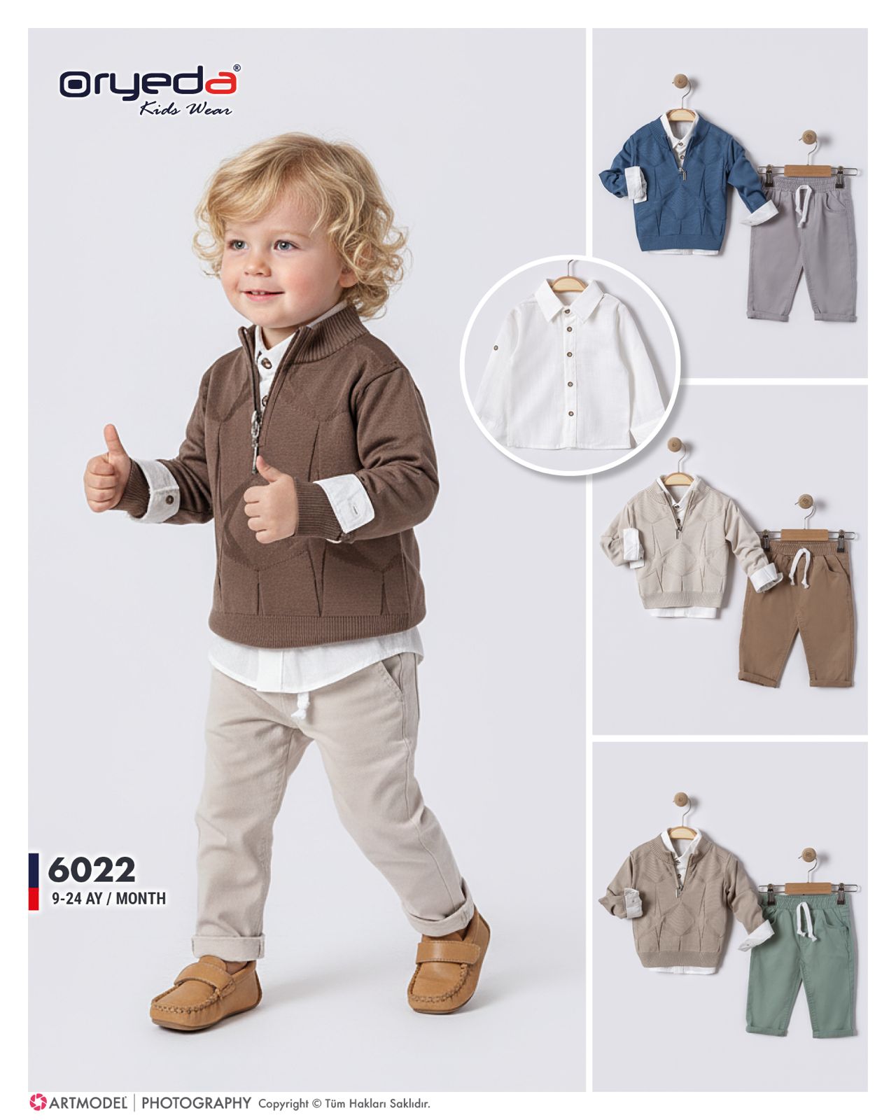 ERKEK TRİKO KAZAKLI GÖMLEKLİ TAKIM 9-24 AY