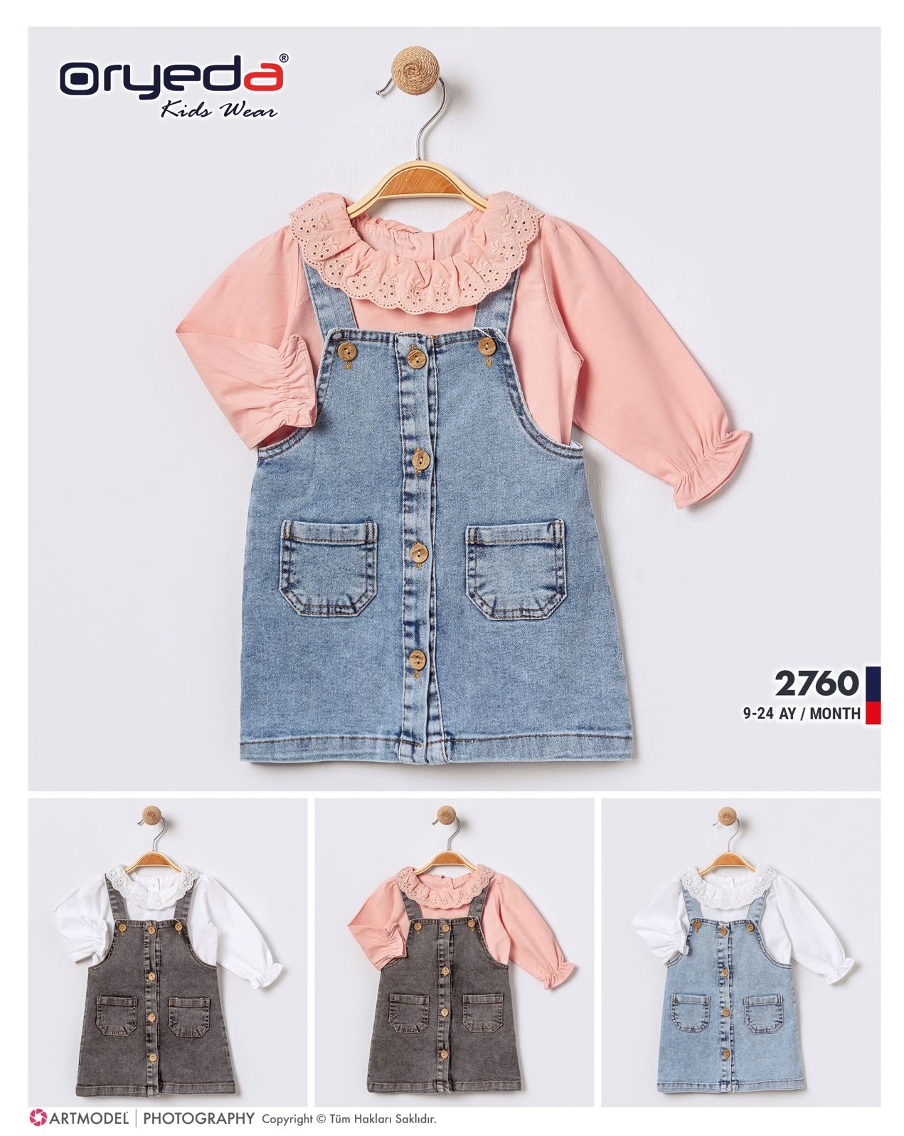 2760-KIZ GÖMLEKLİ KOT JİLE 9-24 AY