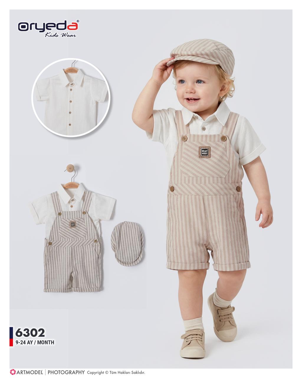 6302-ERKEK ŞAPKALI ÇİZGİLİ SLOPET 9-24 AY