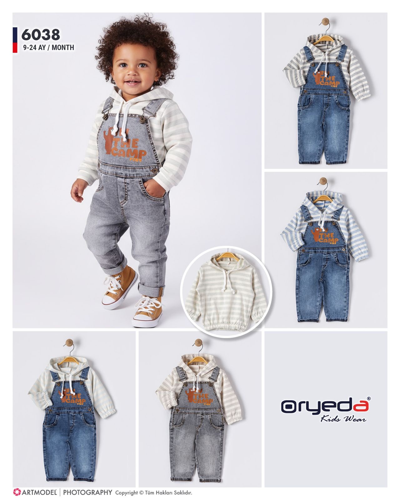 6038-ERKEK ÇİZGİLİ BADİLİ KOT SLOPET 9-24 AY