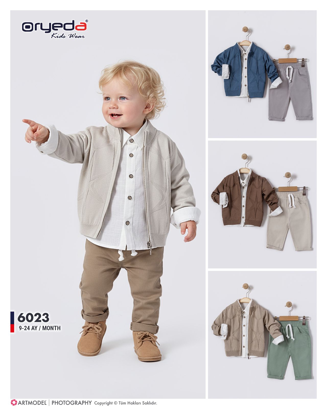 6023-ERKEK YILDIZ DESEN TRİKO HIRKALI TAKIM 9-24 AY