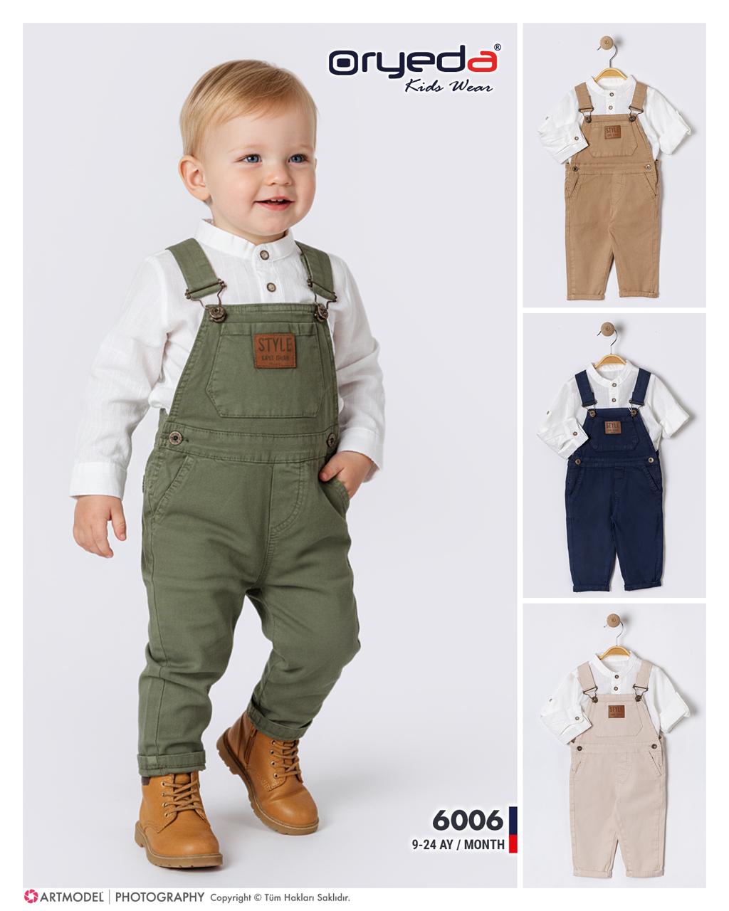  6006 - ERKEK GÖMLEKLİ ARMALI RENKLİ SLOPET  9-24 AY