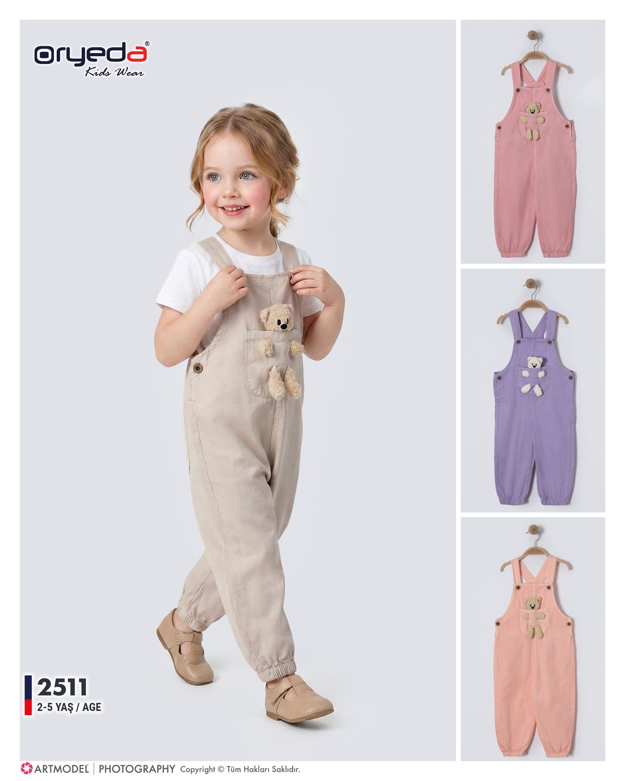 2511-KIZ AYICIKLI RENKLİ SLOPET 2-5 YAŞ