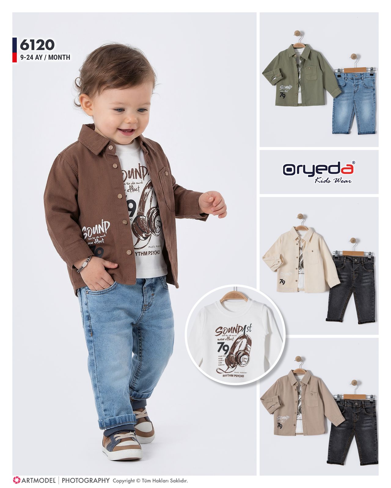 6120-ERKEK BASKILI GÖMLEKLİ TAKIM 9-24 AY