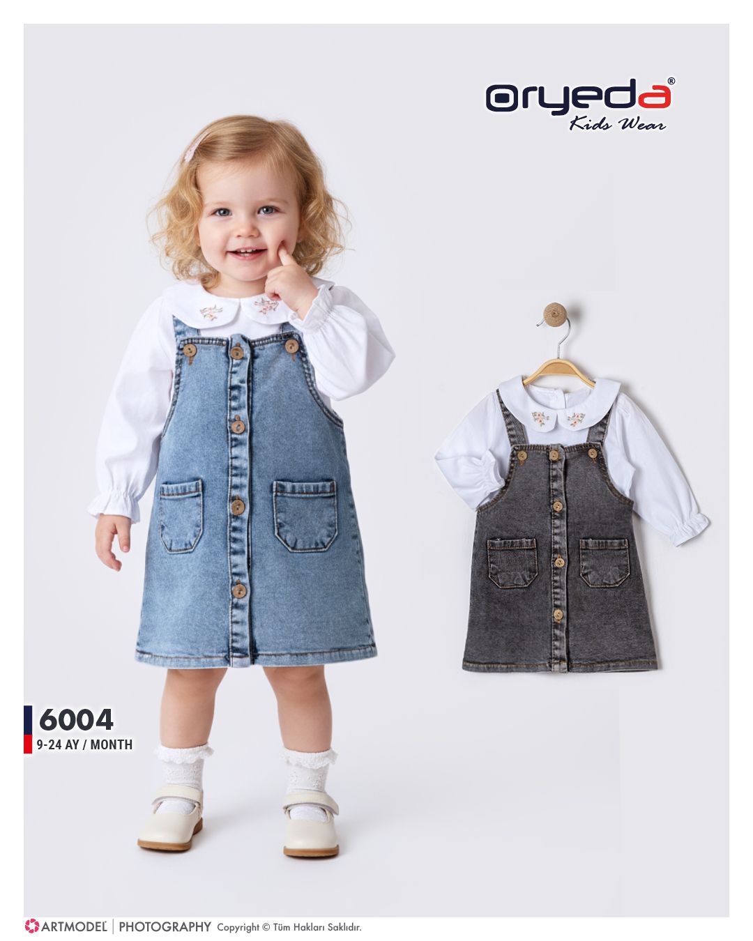 6004- KIZ GÖMLEKLİ KOT JİLE 9-24 AY