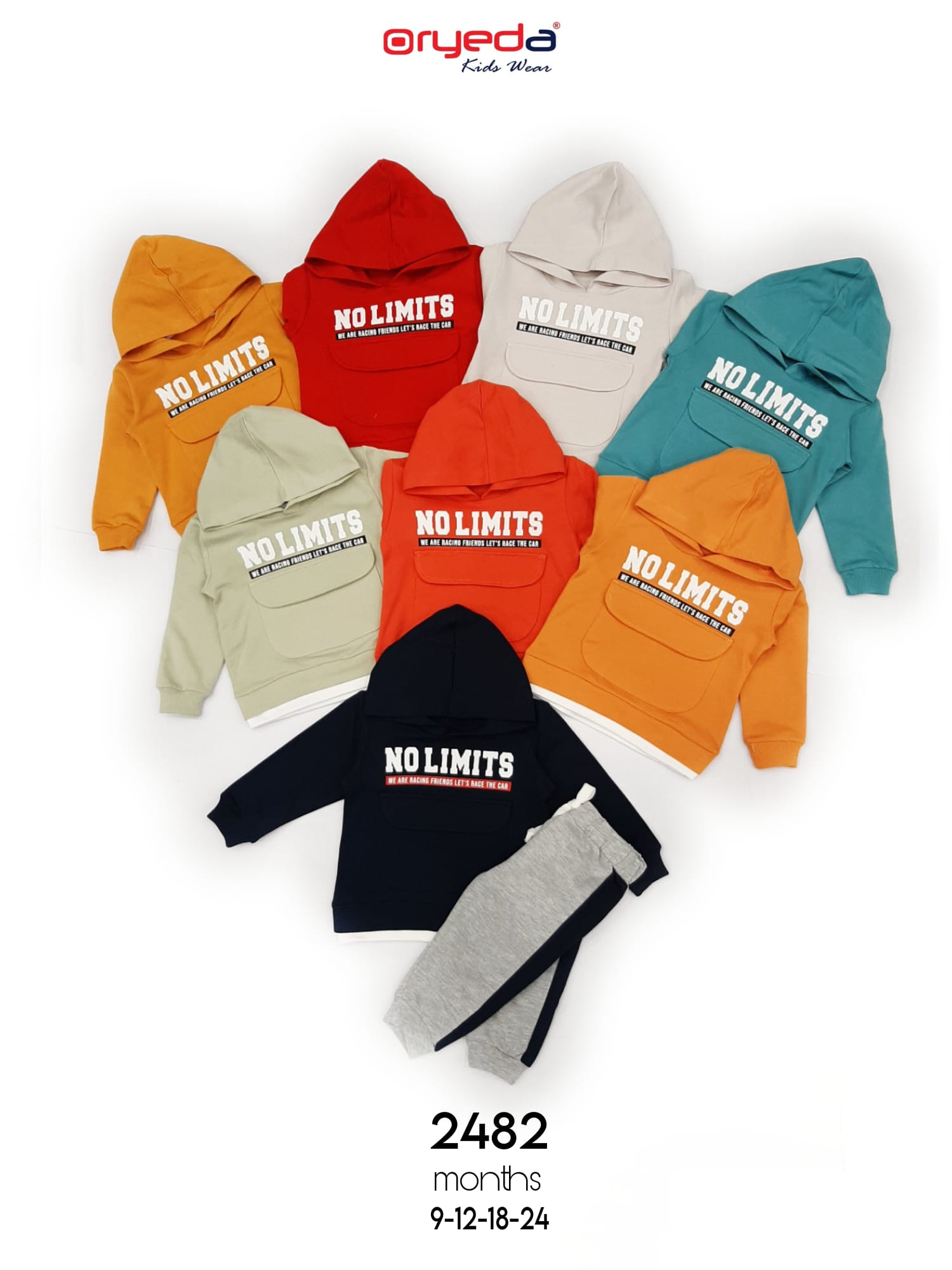 2482-ERKEK NO LİMİTS BASKILI İKİİPLİK TAKIM 9-24 AY