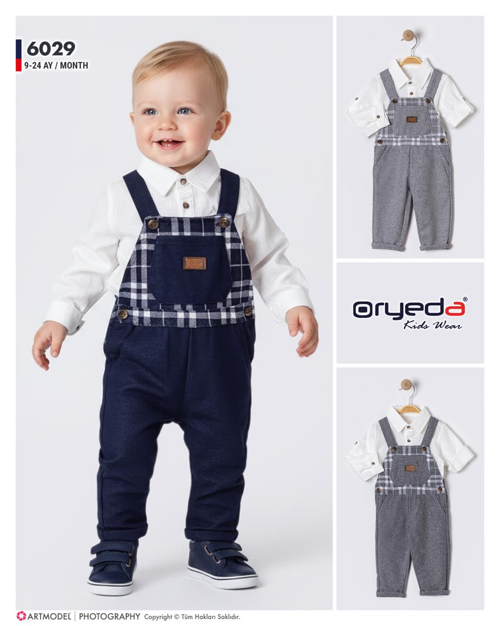 6029-ERKEK GÖMLEKLİ ARMALI KARELİ SLOPET 9-24 AY