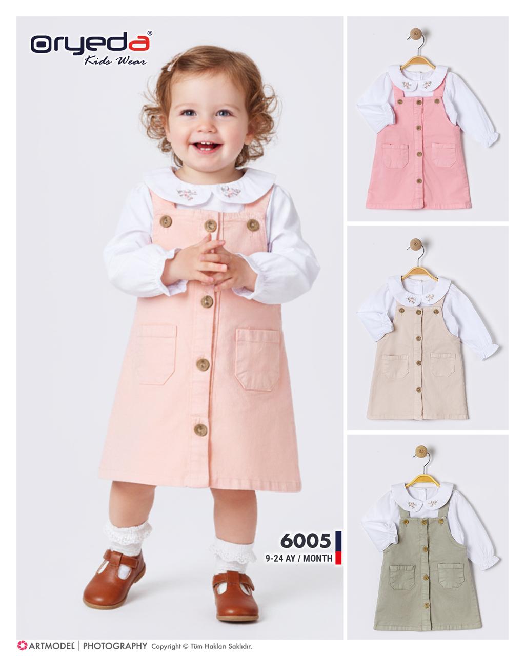 6005-KIZ GÖMLEKLİ RENKLİ JİLE  9-24 AY