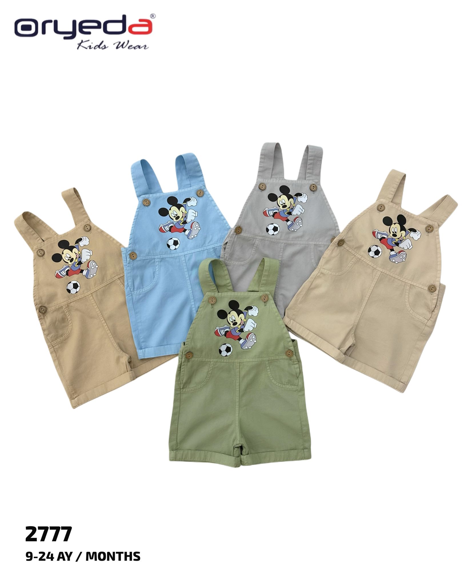 2777-ERKEK MİCKY BASKILI RENKLİ SLOPET 9-24 AY