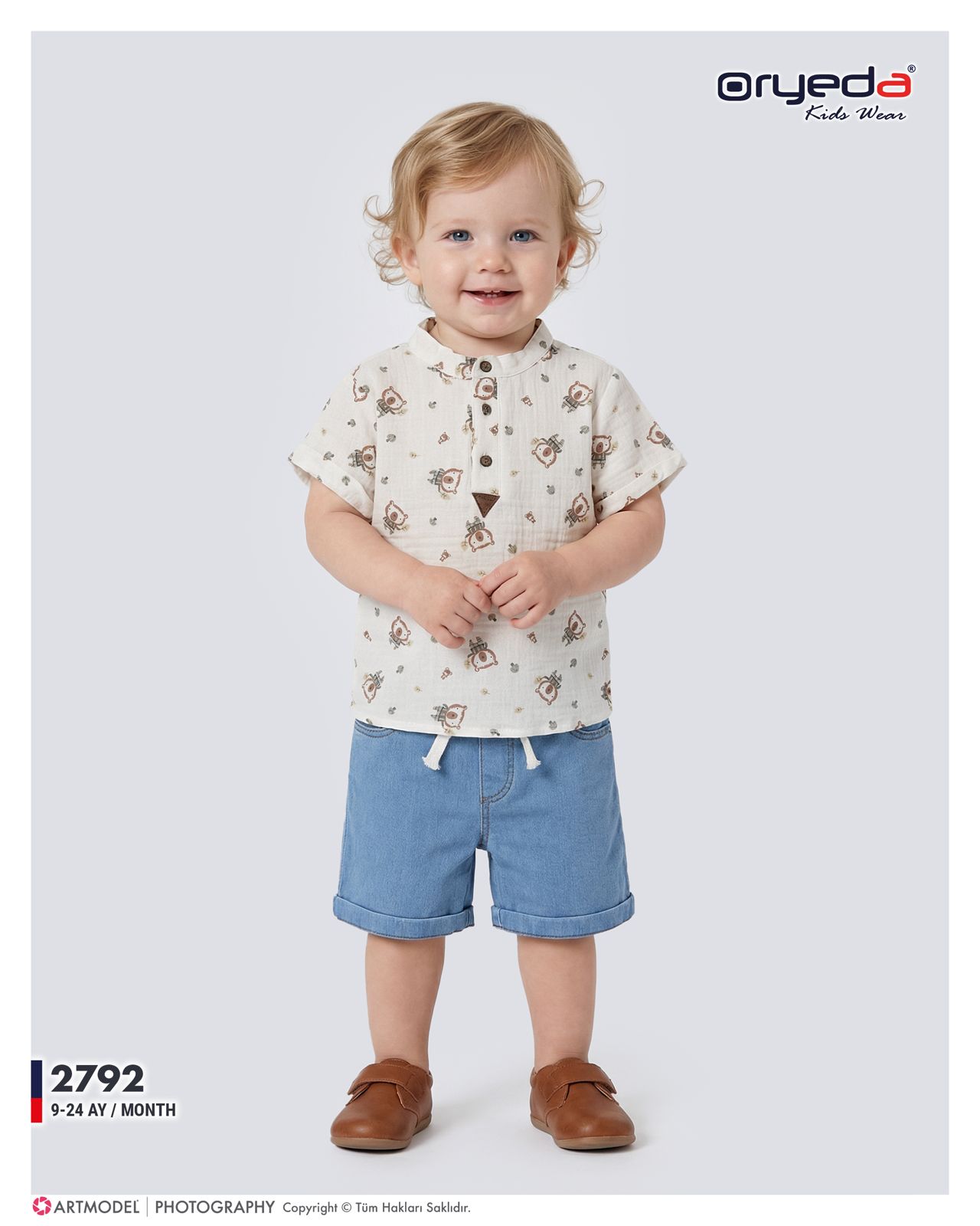 2792-ERKEK AYICIK BASKILI GÖMLEKLİ TAKIM 9-24 AY