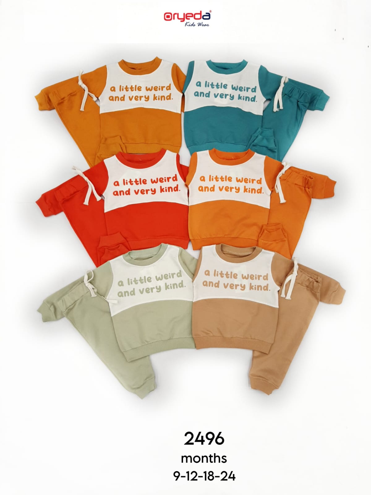 2496-ERKEK LİTTLE BASKILI İKİİPLİK TAKIM 9-24 AY