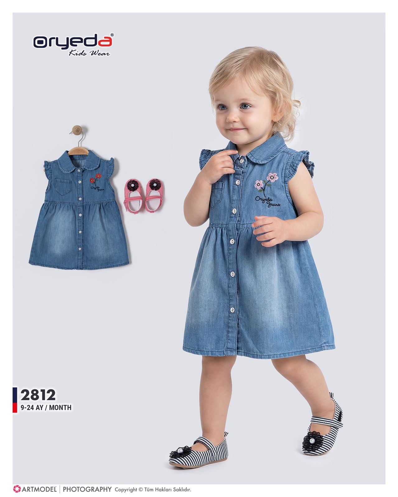 2812-KIZ AYAKKABILI KOT ELBİSE 9-24 AY