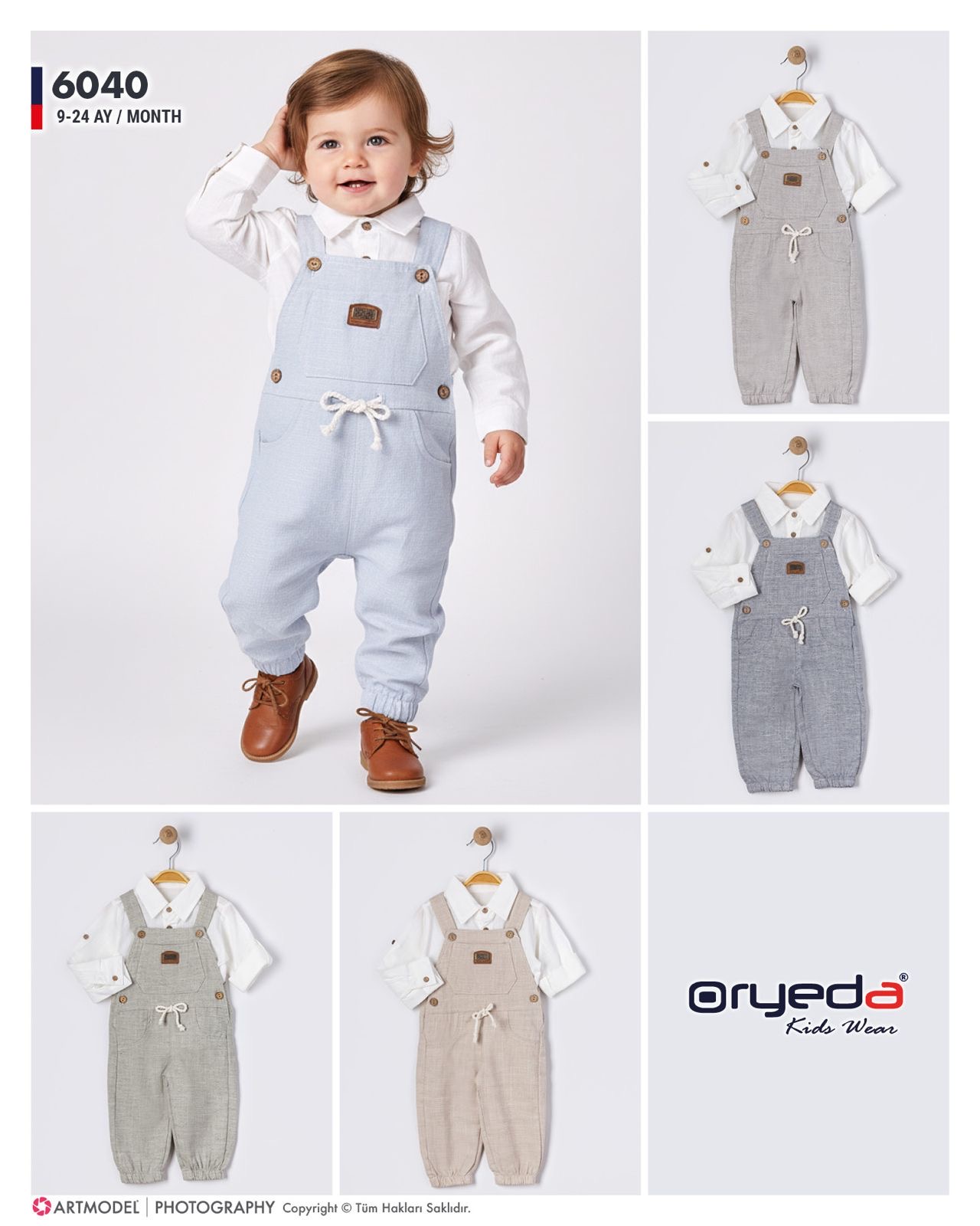 6040-ERKEK GÖMLEKLİ KETEN SLOPET 9-24 AY 