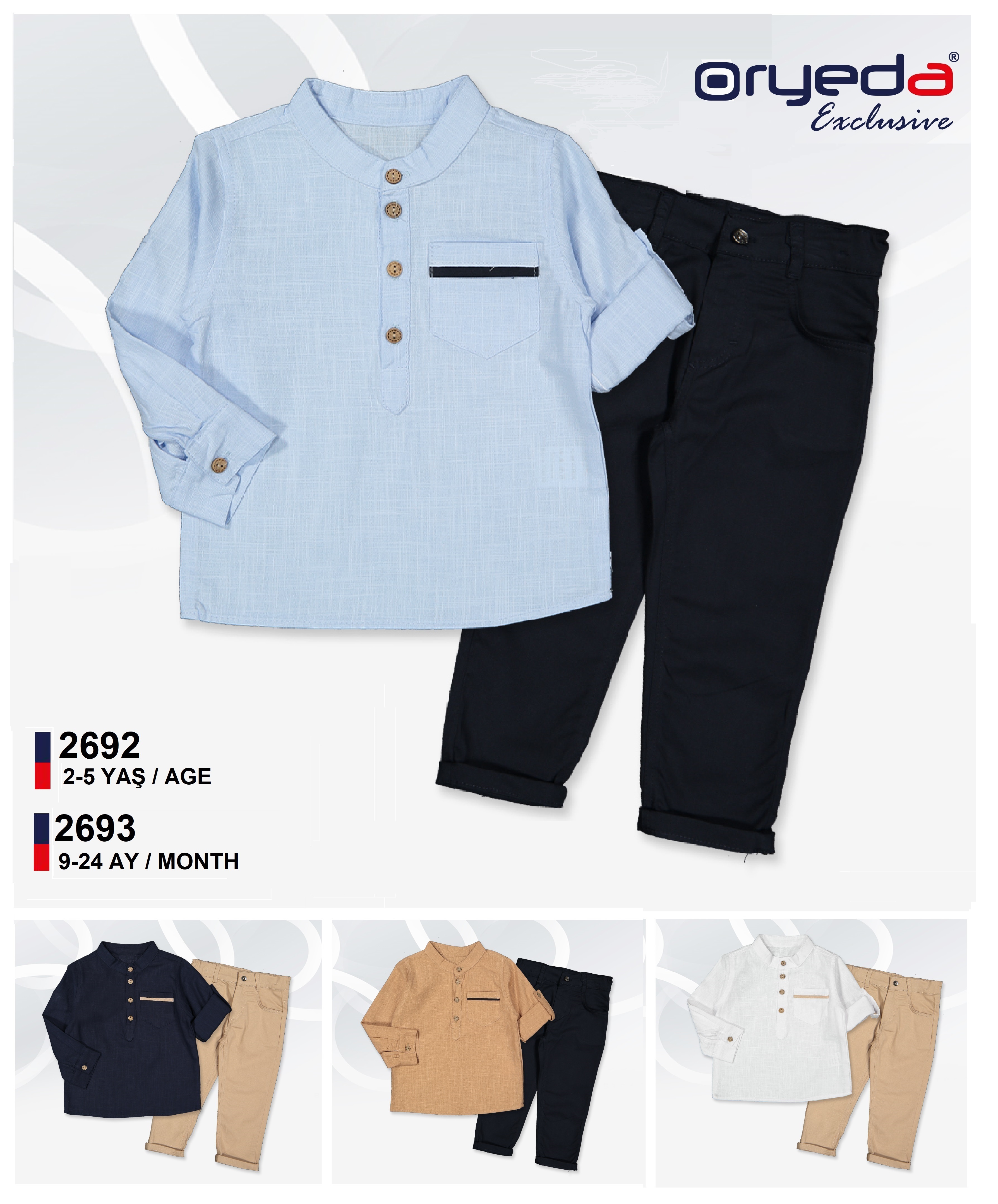 2692-ERKEK KETEN GÖMLEKLİ TAKIM 2-5 YAŞ