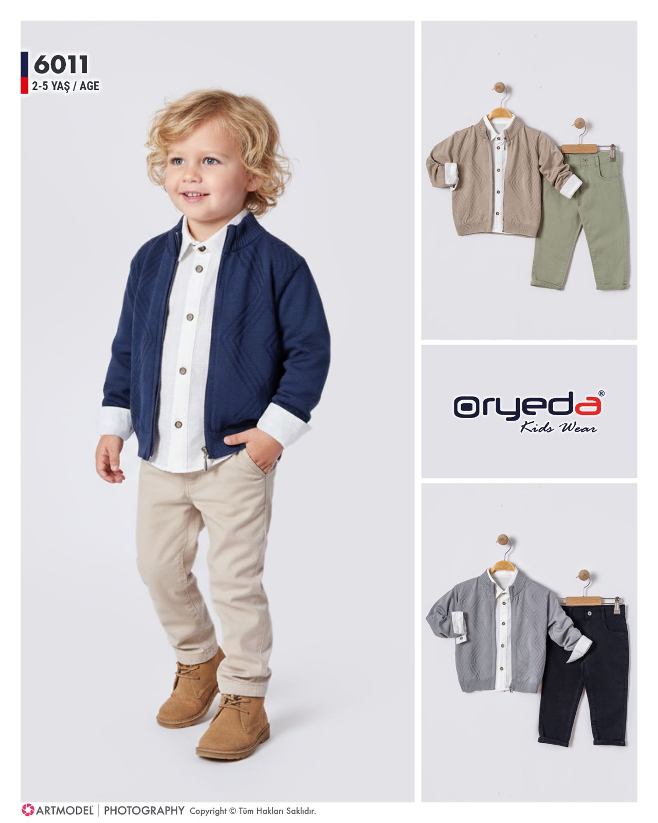 6011-ERKEK TRİKO HIRKALI GÖMLEKLİ TAKIM 2-5 YAŞ