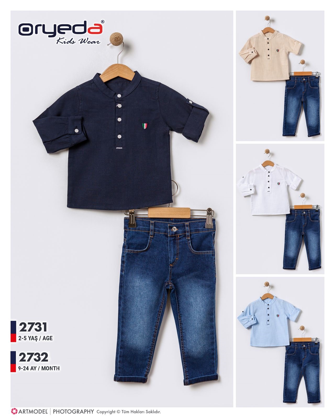 2732-ERKEK ARMA NAKIŞLI TAKIM 9-24 AY