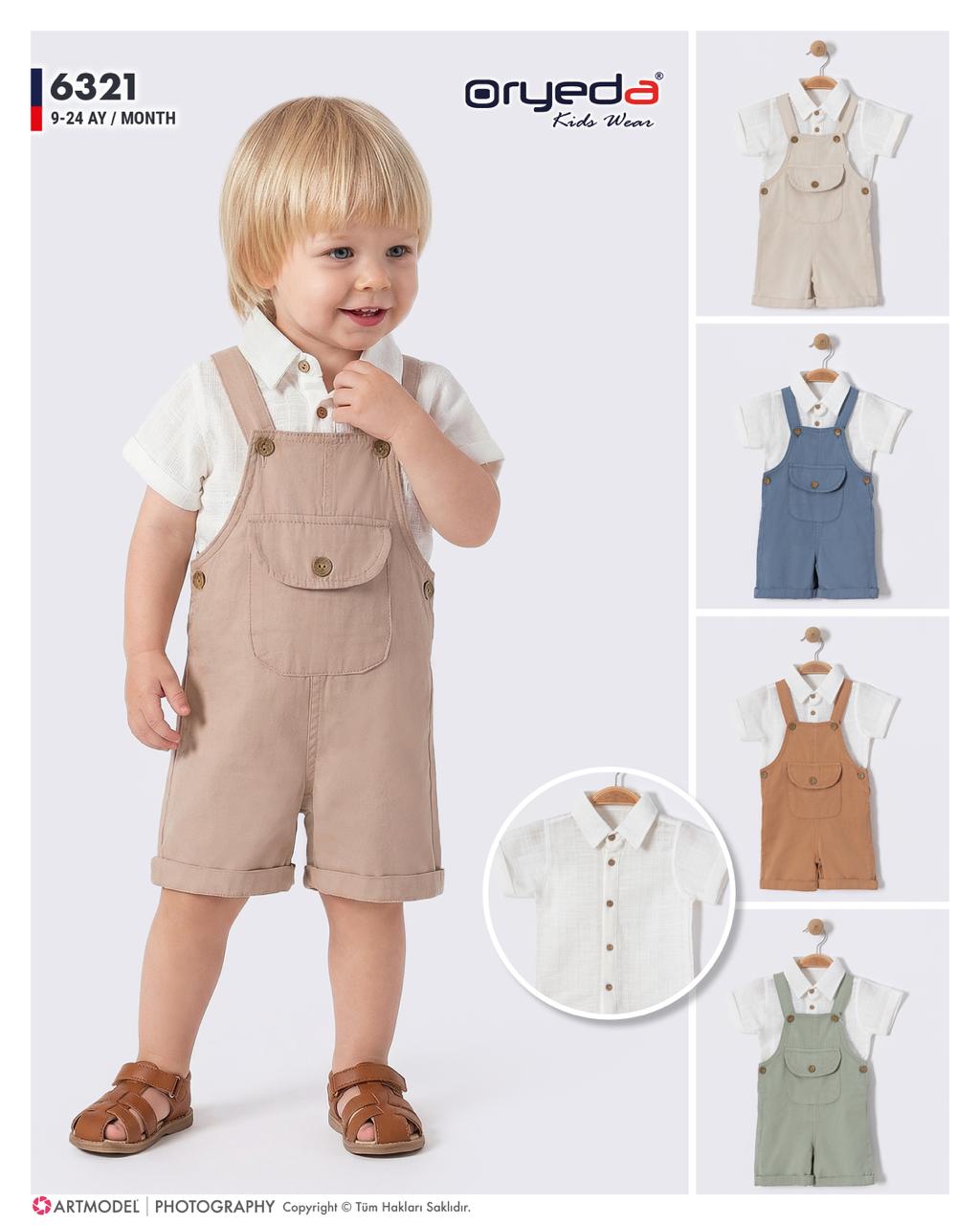 6321-ERKEK GÖMLEKLİ RENKLİ SLOPET 9-24 AY